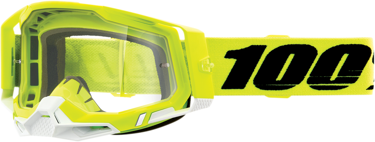 100% Racecraft 2 Goggles - Fluo Yellow - Clear