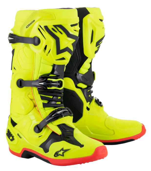 Alpinestars Tech 10 Boots - Yellow Fluo/Black/Red Fluo MX25