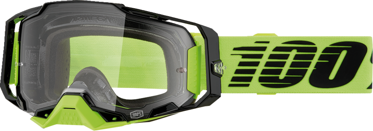 100% Armega Goggles - Neon Yellow - Clear