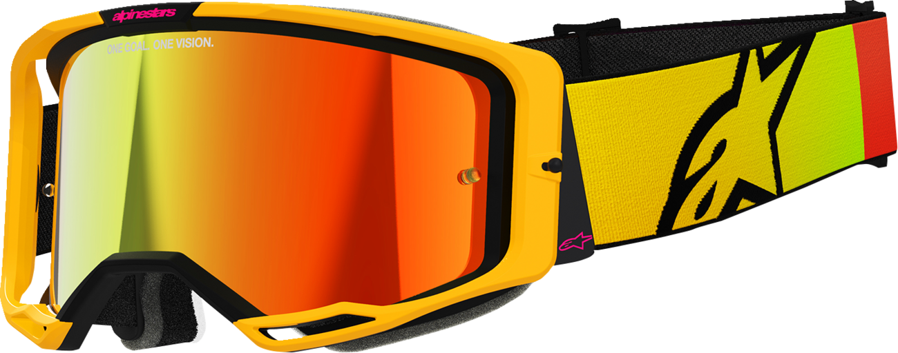 Alpinestars Vision 8 Corp Goggles - Yellow/Pink - Red Mirror