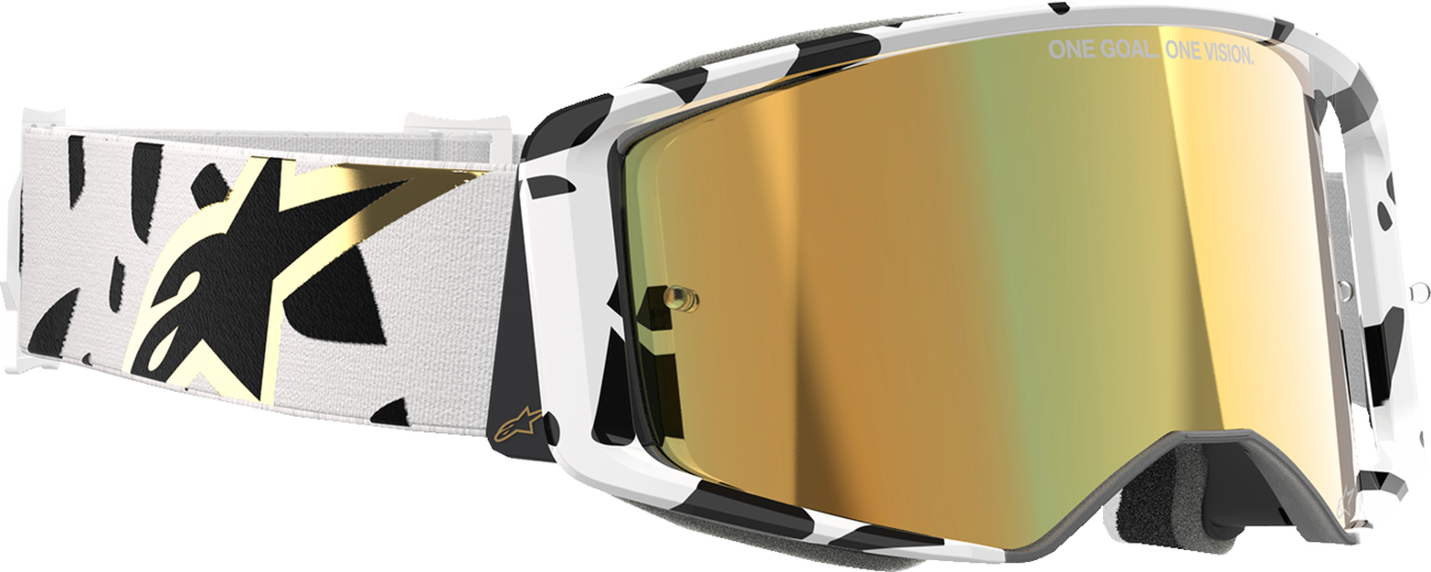 Alpinestars Supertech Corp Goggles - White/Gold - Gold Mirror