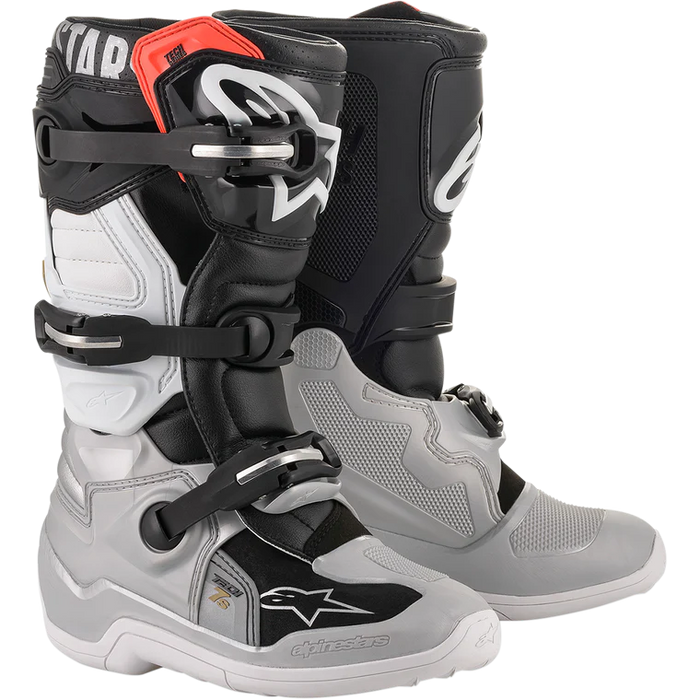 Alpinestars Youth Tech 7S Boots - Black/Silver/White/Gold