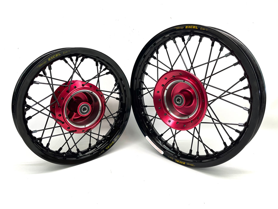 Excel/Thrashed Minis Wheel Set w/ Black Spokes - CRF110