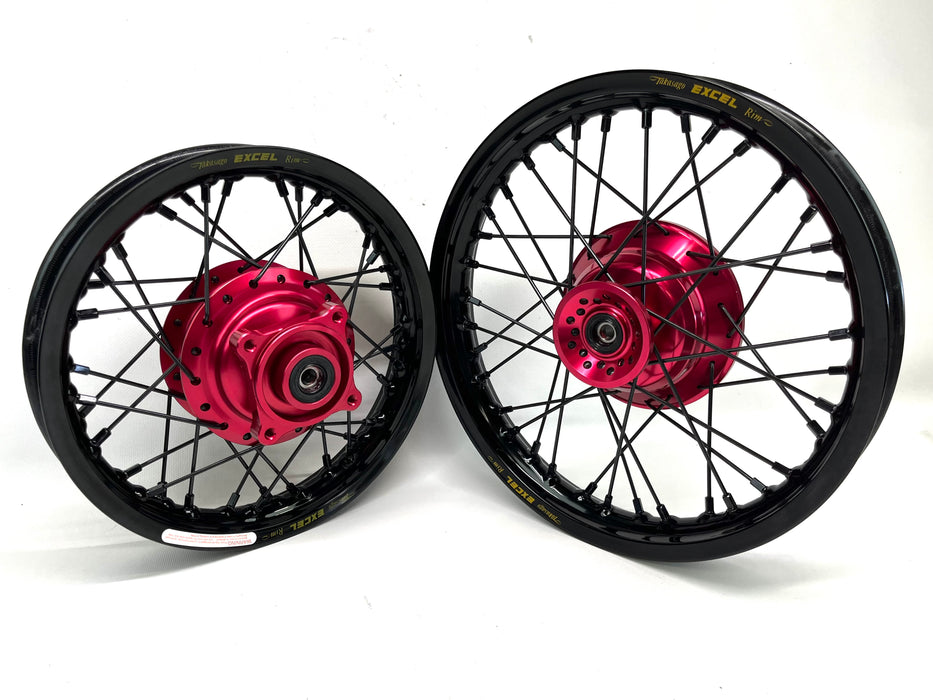 Excel/Thrashed Minis Wheel Set w/ Black Spokes - CRF110