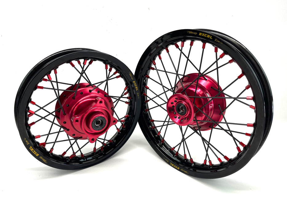 Excel/Thrashed Minis Wheel Set w/ Black Spokes - CRF110