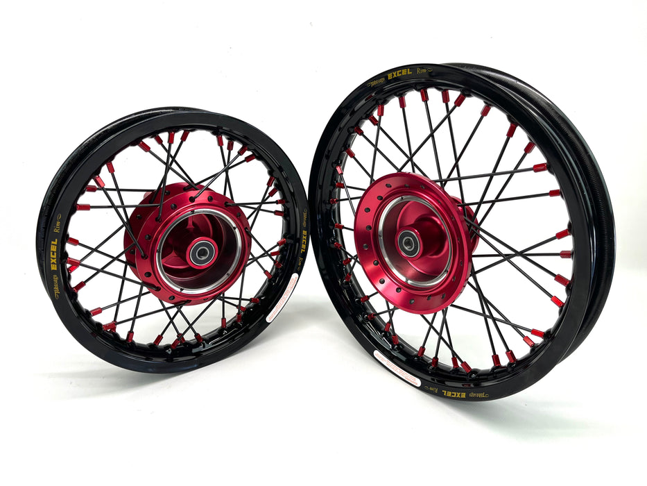 Excel/Thrashed Minis Wheel Set w/ Black Spokes - CRF110