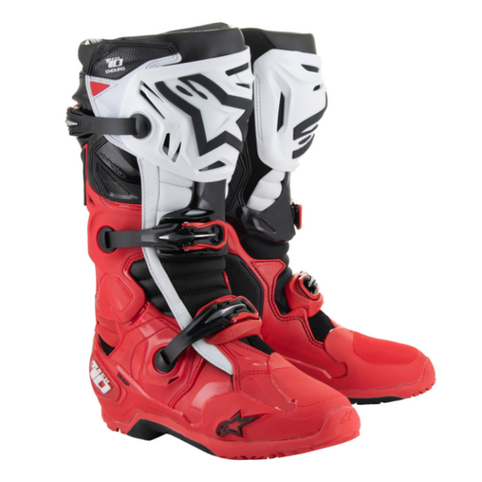 Alpinestars Tech 10 Enduro Boots - Bright Red/Black/White MX25