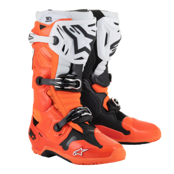 Alpinestars Tech 10 Enduro Boots - Flo Orange/Black/White MX25