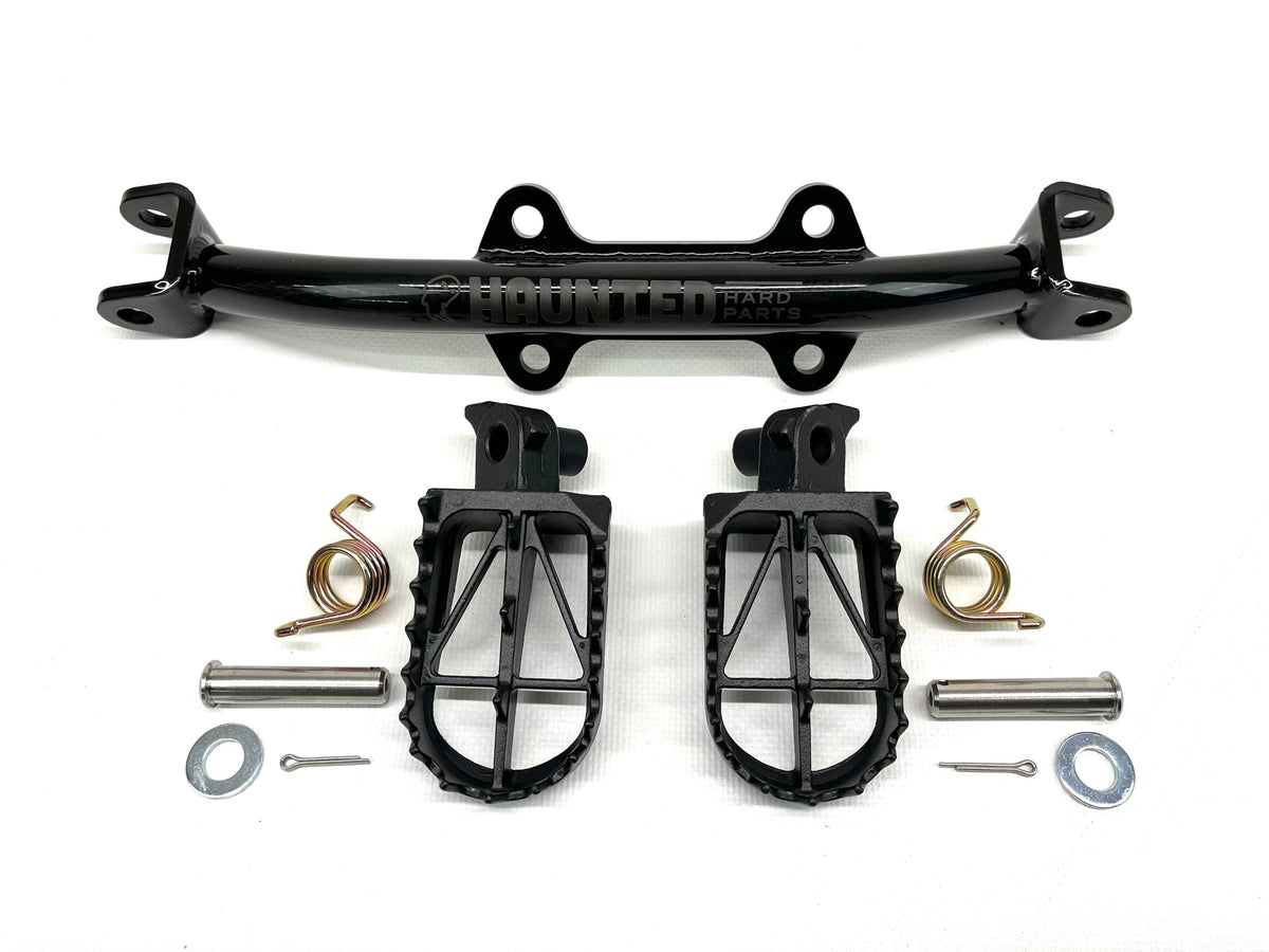 Haunted Hard Parts/DRC Peg Bar & Foot Peg Kit - KLX110 — Privateer Mx ...